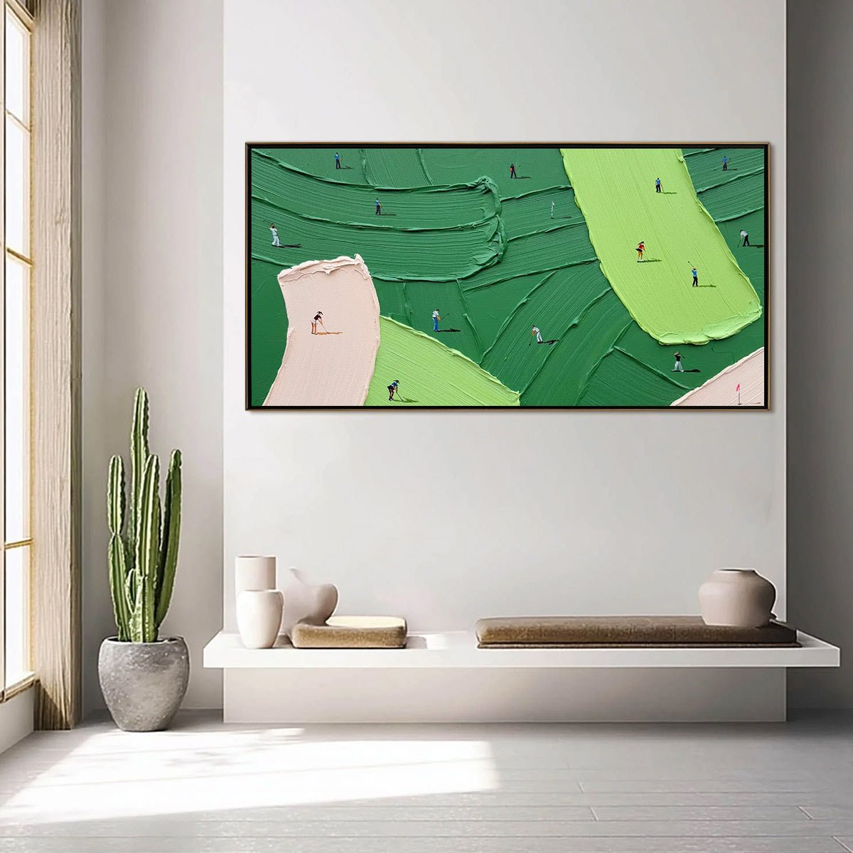 Modern Textured Abstract Golf Scene Painting GS0055 - Viral Wall Art